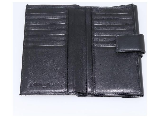 Cartera bifold Christian Dior Trotter Canvas Silver Black Auth bs37038 Negro Plata - vista 9