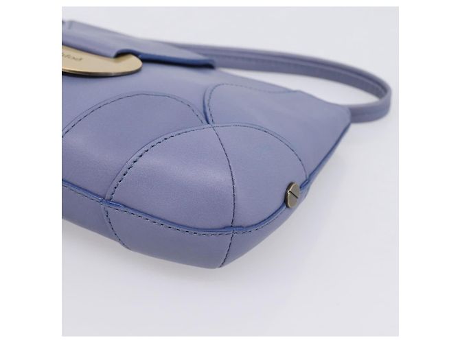 Chloé Borsa Clutch Chloe in Pelle Azzurro Oro Auth 201007A D'oro Blu chiaro - vista 10