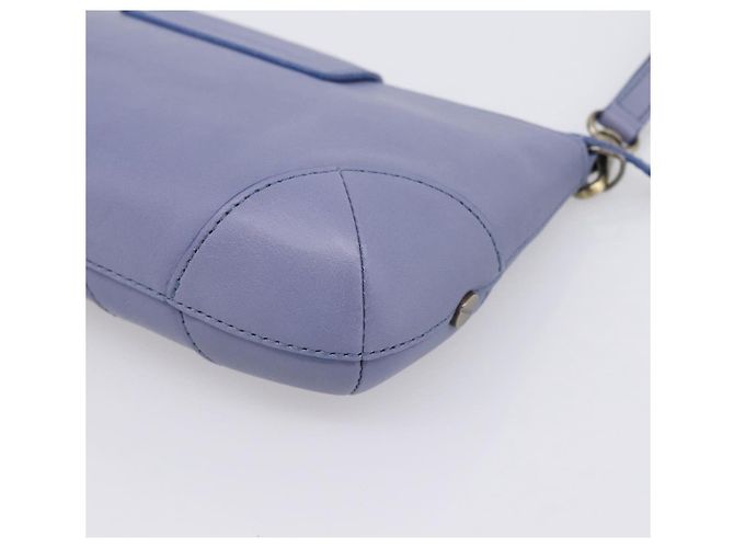 Chloé Borsa Clutch Chloe in Pelle Azzurro Oro Auth 201007A D'oro Blu chiaro - vista 15