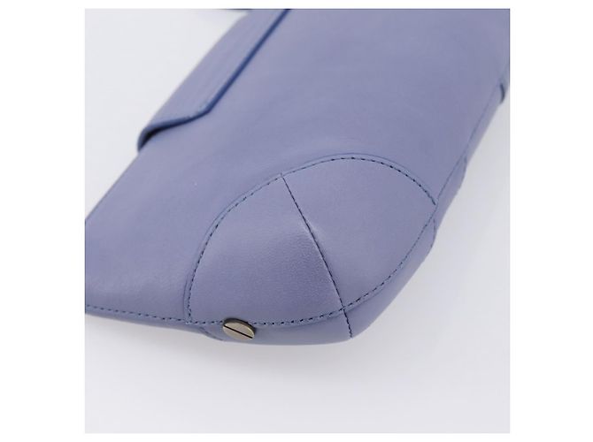 Chloé Borsa Clutch Chloe in Pelle Azzurro Oro Auth 201007A D'oro Blu chiaro - vista 16