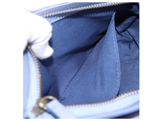 Chloé Borsa Clutch Chloe in Pelle Azzurro Oro Auth 201007A D'oro Blu chiaro - vista 22