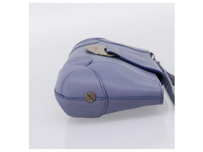 Chloé Borsa Clutch Chloe in Pelle Azzurro Oro Auth 201007A D'oro Blu chiaro - vista 4