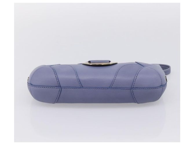 Chloé Borsa Clutch Chloe in Pelle Azzurro Oro Auth 201007A D'oro Blu chiaro - vista 5