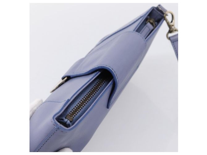 Chloé Borsa Clutch Chloe in Pelle Azzurro Oro Auth 201007A D'oro Blu chiaro - vista 6