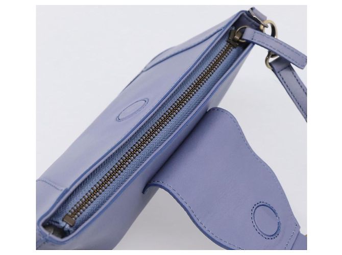Chloé Borsa Clutch Chloe in Pelle Azzurro Oro Auth 201007A D'oro Blu chiaro - vista 7
