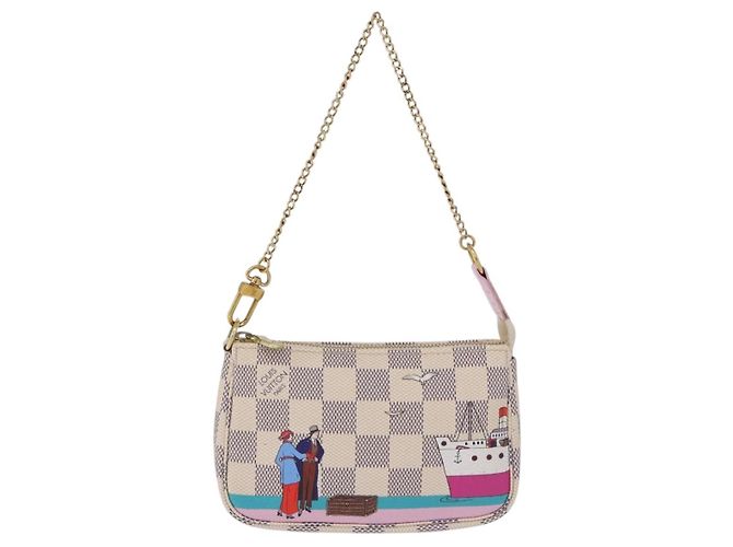 LOUIS VUITTON Damier Azur Mini Pochette Accessoires Pouch N41669 LV Auth 200052V - vista 13