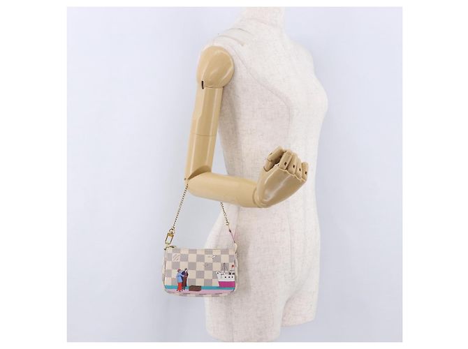 LOUIS VUITTON Damier Azur Mini Pochette Accessoires Pouch N41669 LV Auth 200052V - vista 20
