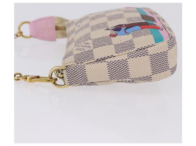 LOUIS VUITTON Damier Azur Mini Pochette Accessoires Pouch N41669 LV Auth 200052V - vista 4
