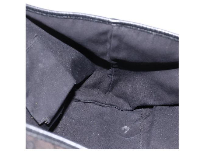 Borsa Tote GUCCI GG Canvas Sherry Line Nero Oro 139260 Auth 199881 D'oro - vista 19