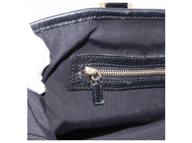 Borsa Tote GUCCI GG Canvas Sherry Line Nero Oro 139260 Auth 199881 D'oro - vista 20