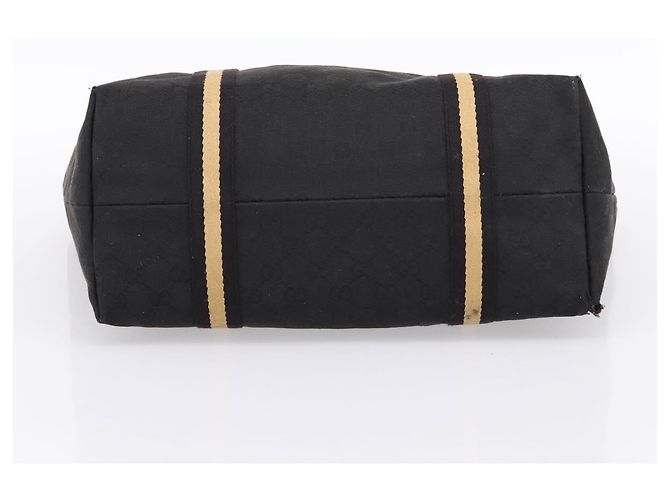 Borsa Tote GUCCI GG Canvas Sherry Line Nero Oro 139260 Auth 199881 D'oro - vista 5