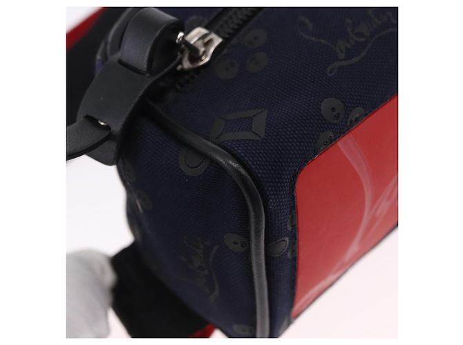 Marsupio Christian Louboutin Canvas Navy Silver Auth bs36819V Argento Blu navy - vista 15