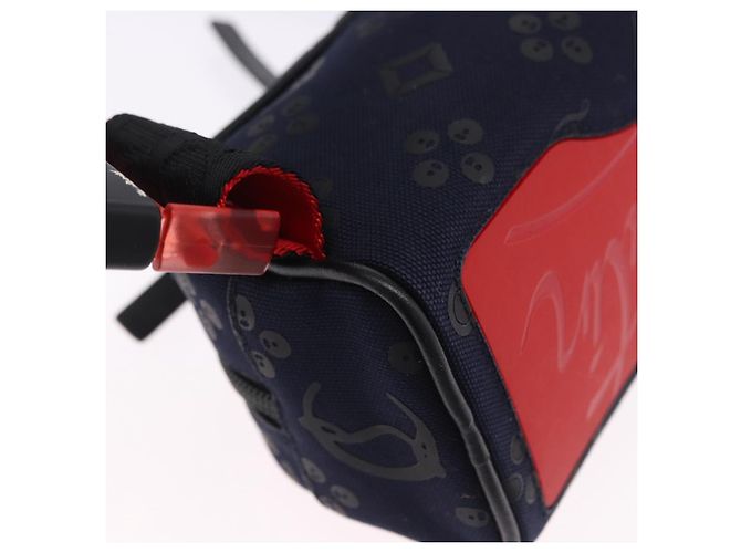 Marsupio Christian Louboutin Canvas Navy Silver Auth bs36819V Argento Blu navy - vista 17