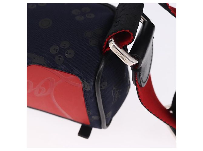 Marsupio Christian Louboutin Canvas Navy Silver Auth bs36819V Argento Blu navy - vista 18