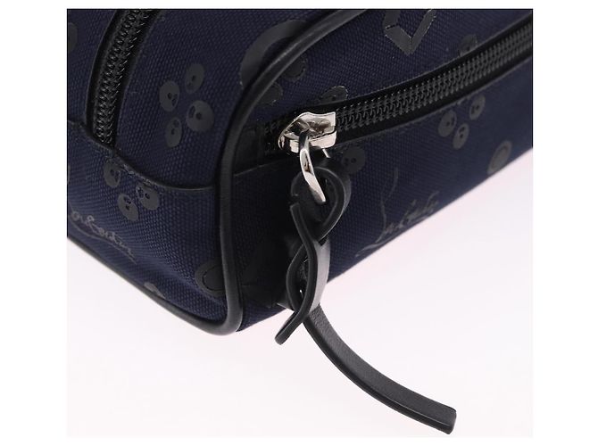 Marsupio Christian Louboutin Canvas Navy Silver Auth bs36819V Argento Blu navy - vista 19