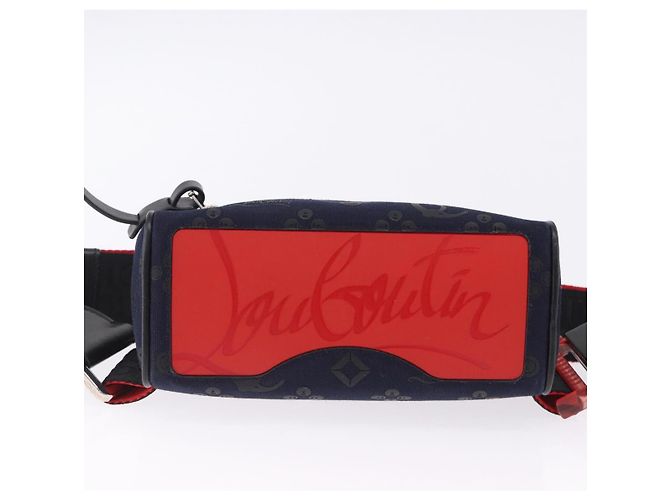 Marsupio Christian Louboutin Canvas Navy Silver Auth bs36819V Argento Blu navy - vista 5