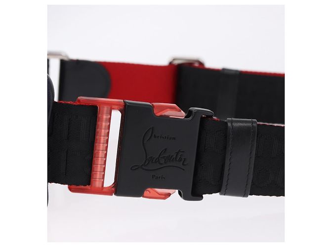 Marsupio Christian Louboutin Canvas Navy Silver Auth bs36819V Argento Blu navy - vista 8