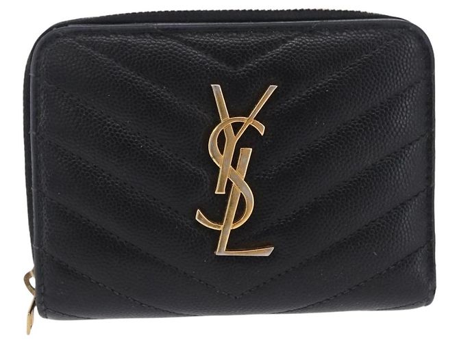 Autre Marque Portafoglio Bifold SAINT LAURENT in pelle nera e oro Auth hk4039 Nero D'oro - vista 13