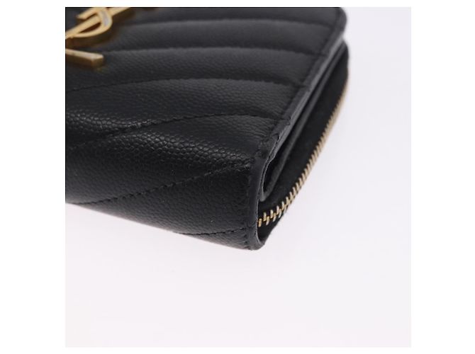 Autre Marque Portafoglio Bifold SAINT LAURENT in pelle nera e oro Auth hk4039 Nero D'oro - vista 14