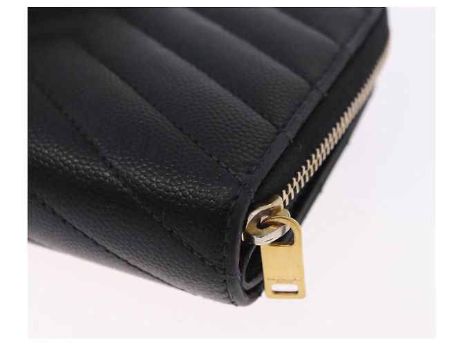 Autre Marque Portafoglio Bifold SAINT LAURENT in pelle nera e oro Auth hk4039 Nero D'oro - vista 16
