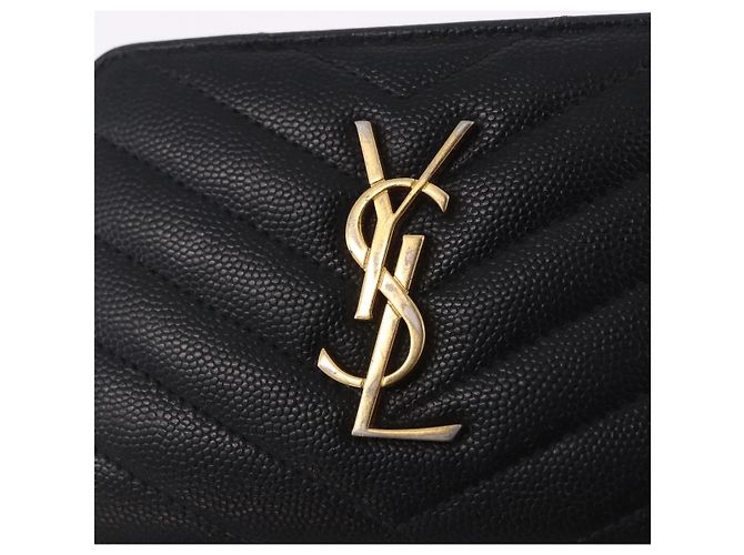 Autre Marque Portafoglio Bifold SAINT LAURENT in pelle nera e oro Auth hk4039 Nero D'oro - vista 17