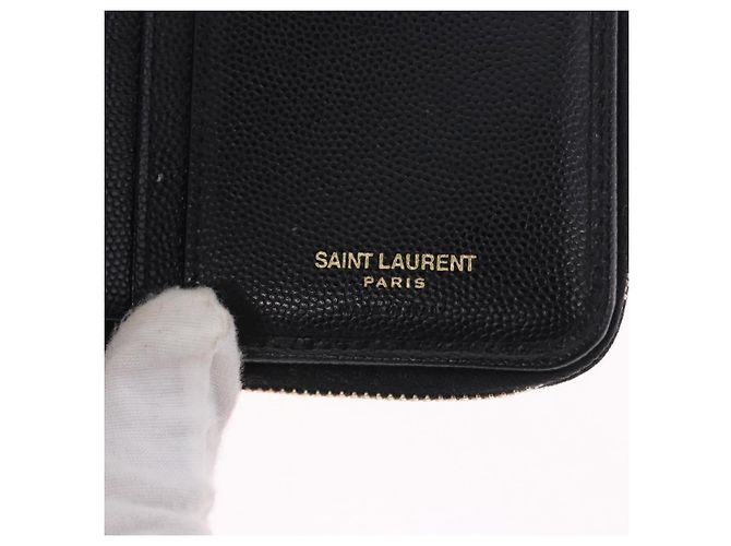 Autre Marque Portafoglio Bifold SAINT LAURENT in pelle nera e oro Auth hk4039 Nero D'oro - vista 18