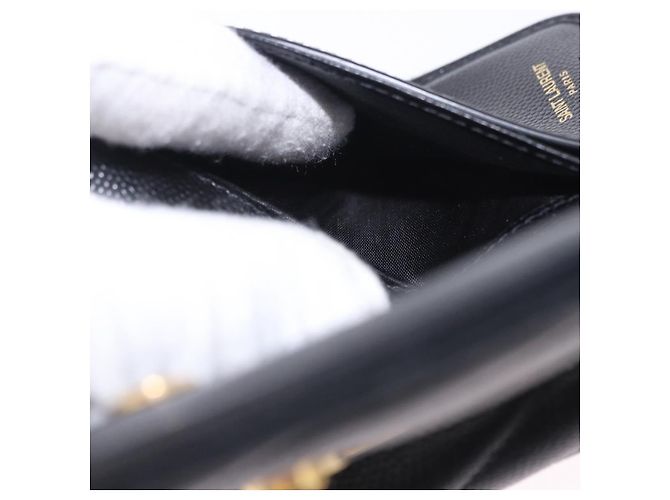 Autre Marque Portafoglio Bifold SAINT LAURENT in pelle nera e oro Auth hk4039 Nero D'oro - vista 20
