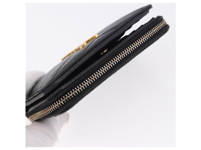 Autre Marque Portafoglio Bifold SAINT LAURENT in pelle nera e oro Auth hk4039 Nero D'oro - vista 5