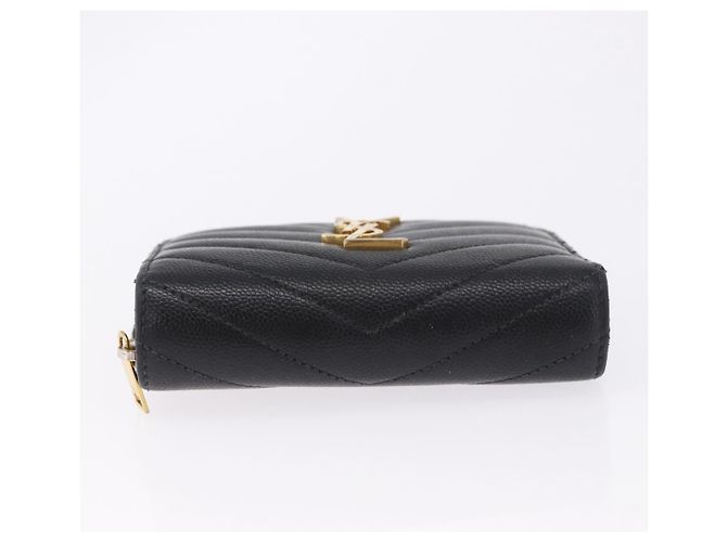 Autre Marque Portafoglio Bifold SAINT LAURENT in pelle nera e oro Auth hk4039 Nero D'oro - vista 6