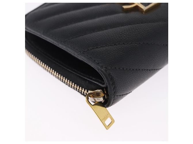 Autre Marque Portafoglio Bifold SAINT LAURENT in pelle nera e oro Auth hk4039 Nero D'oro - vista 7