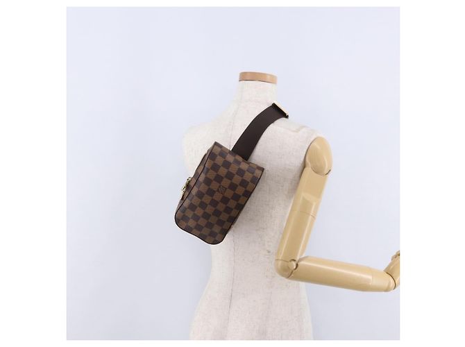 Borsa a tracolla LOUIS VUITTON Damier Ebene Geronimos N51994 LV Auth 196427A - vista 23