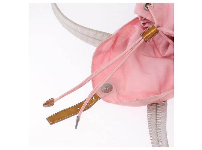 Mochila PRADA Nylon Pink Silver Auth 197051 Plata Rosa - vista 10