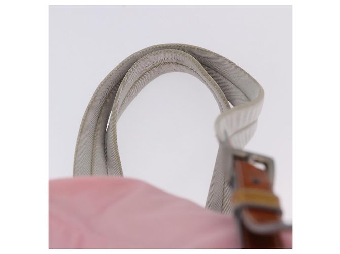 Mochila PRADA Nylon Pink Silver Auth 197051 Plata Rosa - vista 14