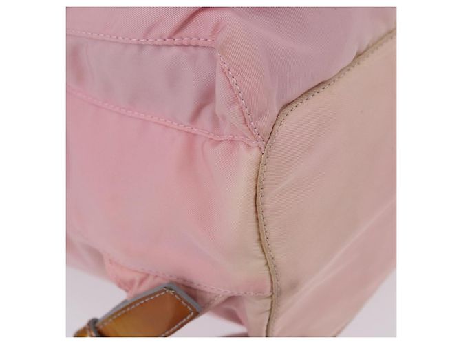 Mochila PRADA Nylon Pink Silver Auth 197051 Plata Rosa - vista 15