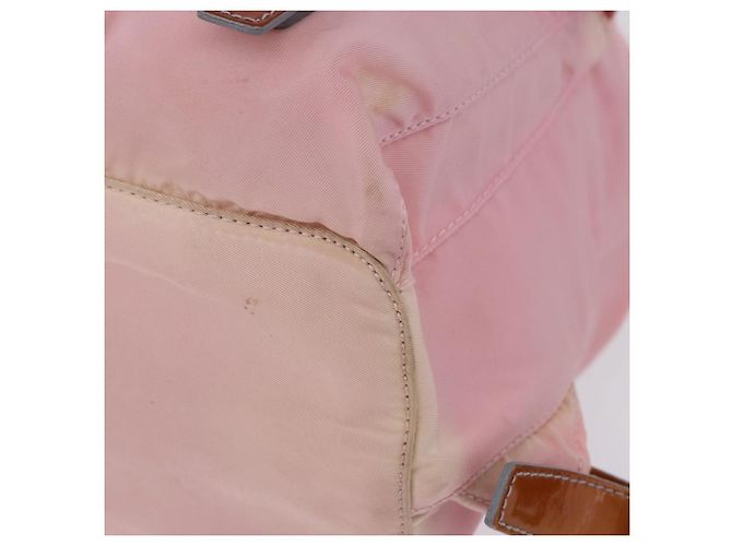 Mochila PRADA Nylon Pink Silver Auth 197051 Plata Rosa - vista 16