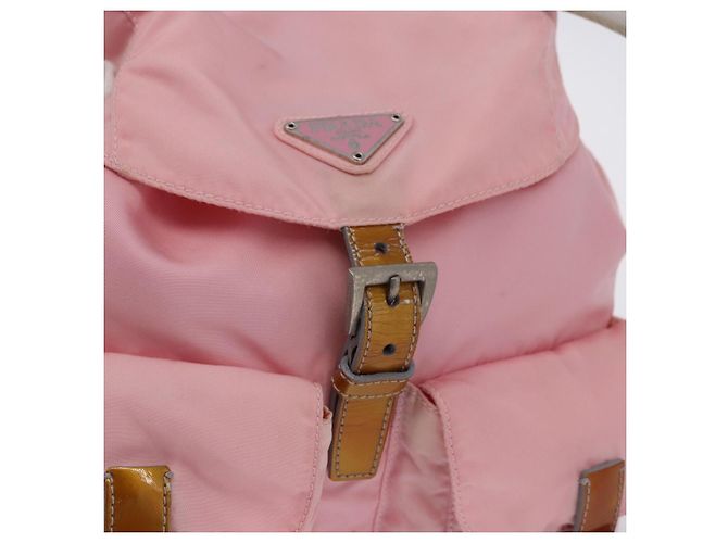 Mochila PRADA Nylon Pink Silver Auth 197051 Plata Rosa - vista 19