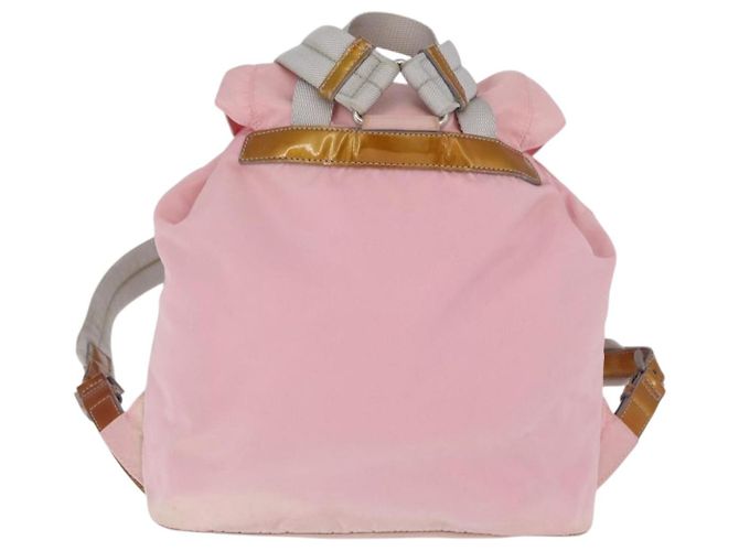 Mochila PRADA Nylon Pink Silver Auth 197051 Plata Rosa - vista 2
