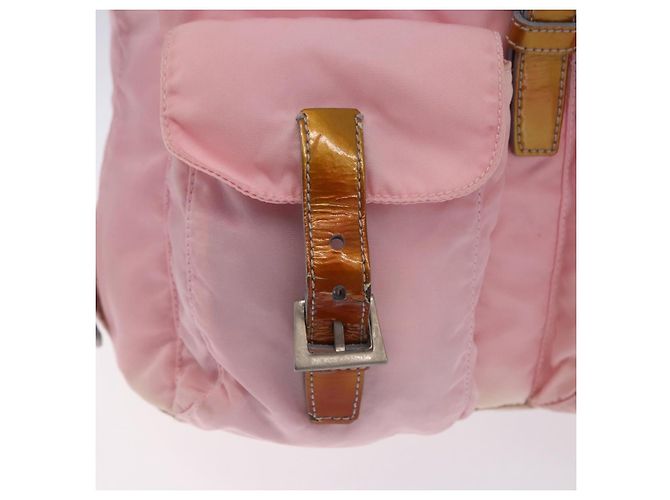 Mochila PRADA Nylon Pink Silver Auth 197051 Plata Rosa - vista 20