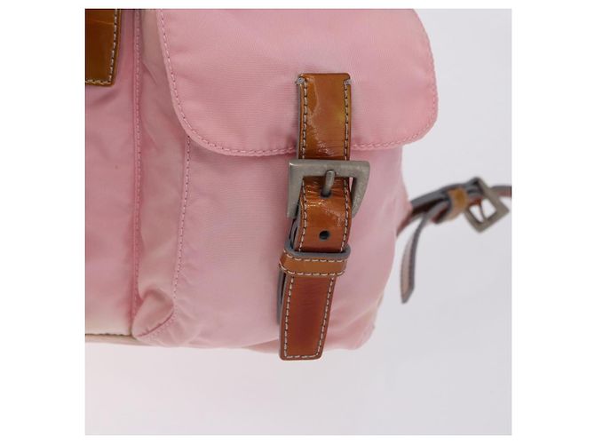 Mochila PRADA Nylon Pink Silver Auth 197051 Plata Rosa - vista 21