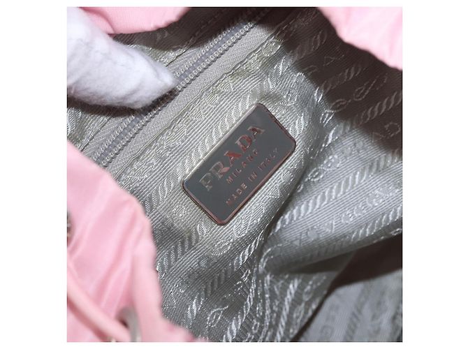 Mochila PRADA Nylon Pink Silver Auth 197051 Plata Rosa - vista 22