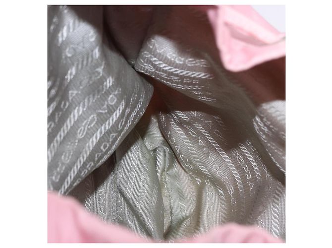 Mochila PRADA Nylon Pink Silver Auth 197051 Plata Rosa - vista 23