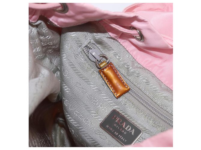 Mochila PRADA Nylon Pink Silver Auth 197051 Plata Rosa - vista 25