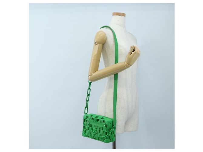 LOUIS VUITTON Borsa a tracolla Mini Soft Trunk Rubber Green M23142 LV Auth 197479SAM Verde - vista 23