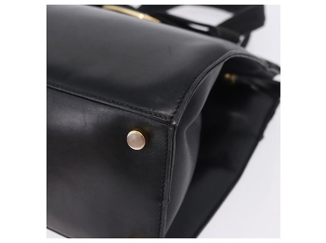 Borsa Salvatore Ferragamo Vala in pelle nera e oro autentica bs37001 Nero D'oro - vista 14
