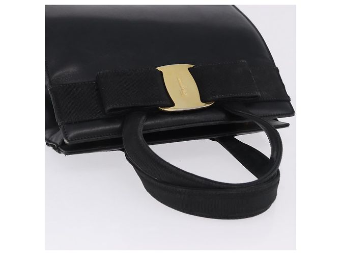 Borsa Salvatore Ferragamo Vala in pelle nera e oro autentica bs37001 Nero D'oro - vista 6