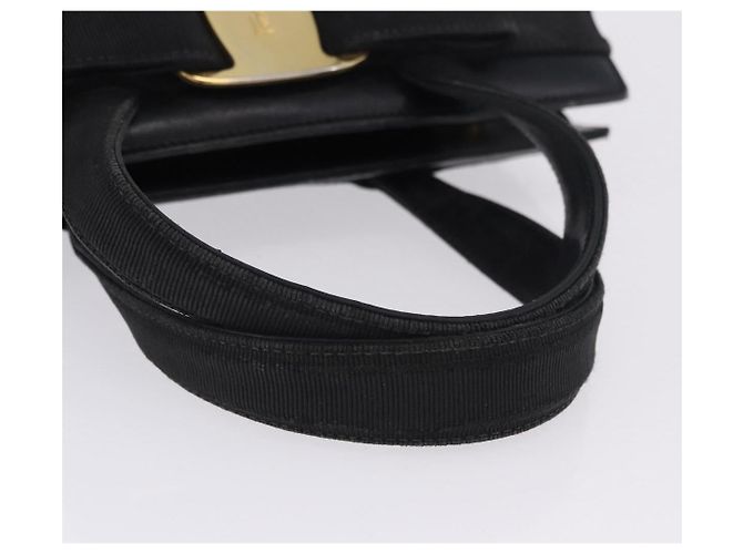 Borsa Salvatore Ferragamo Vala in pelle nera e oro autentica bs37001 Nero D'oro - vista 7