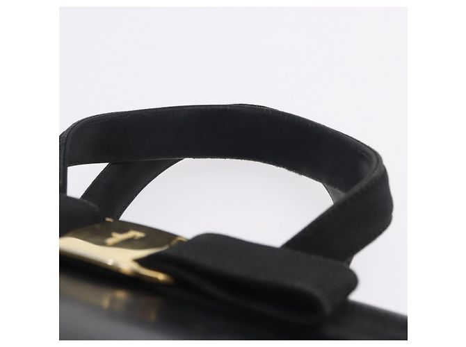 Borsa Salvatore Ferragamo Vala in pelle nera e oro autentica bs37001 Nero D'oro - vista 8