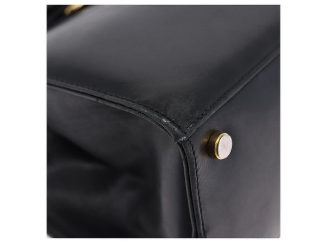 Borsa Salvatore Ferragamo Vala in pelle nera e oro autentica bs37001 Nero D'oro - vista 9