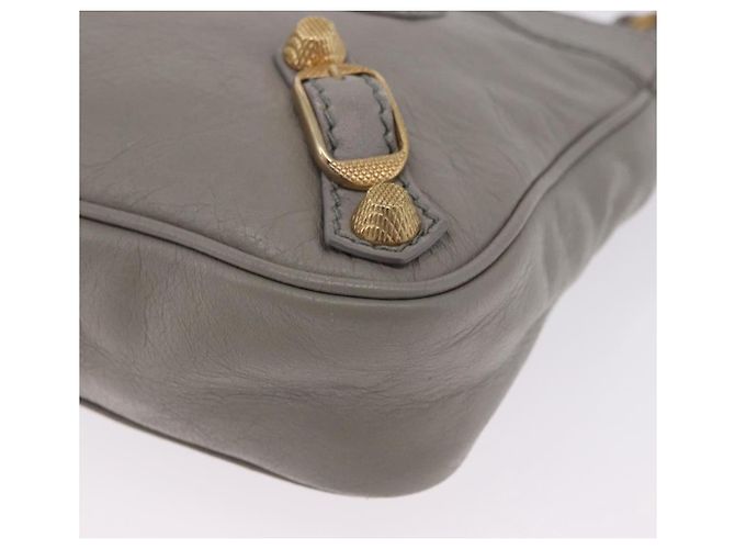 Borsa a tracolla BALENCIAGA Giant Hip in pelle grigia e oro 237203 Auth bs37003A Marrone D'oro - vista 14