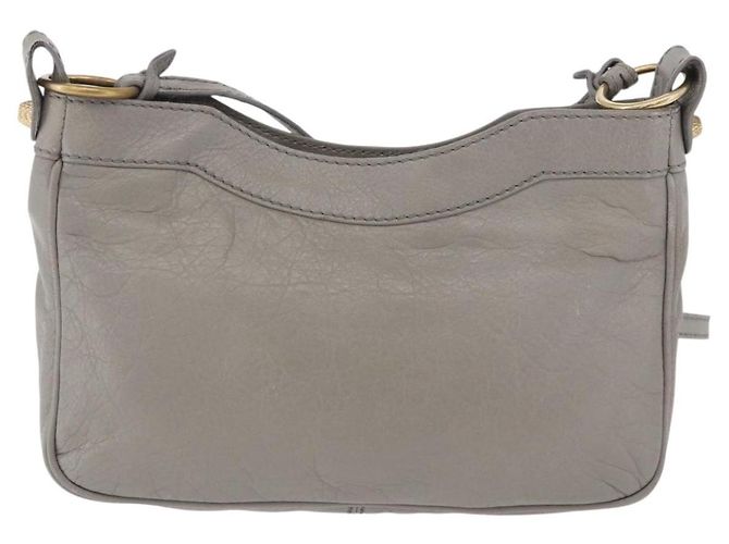 Borsa a tracolla BALENCIAGA Giant Hip in pelle grigia e oro 237203 Auth bs37003A Marrone D'oro - vista 2